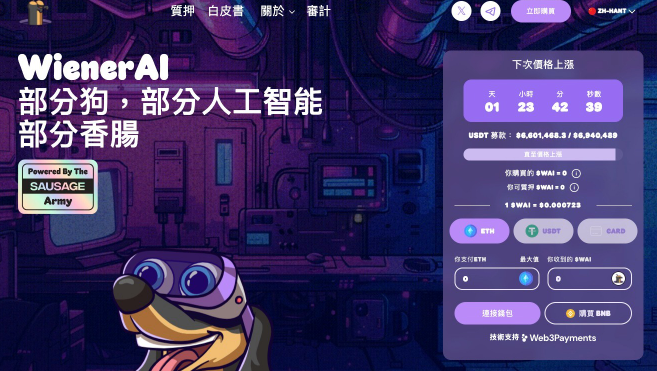 WienerAI 預售達到 650 萬美元 AI 幣和迷因幣繼續激增